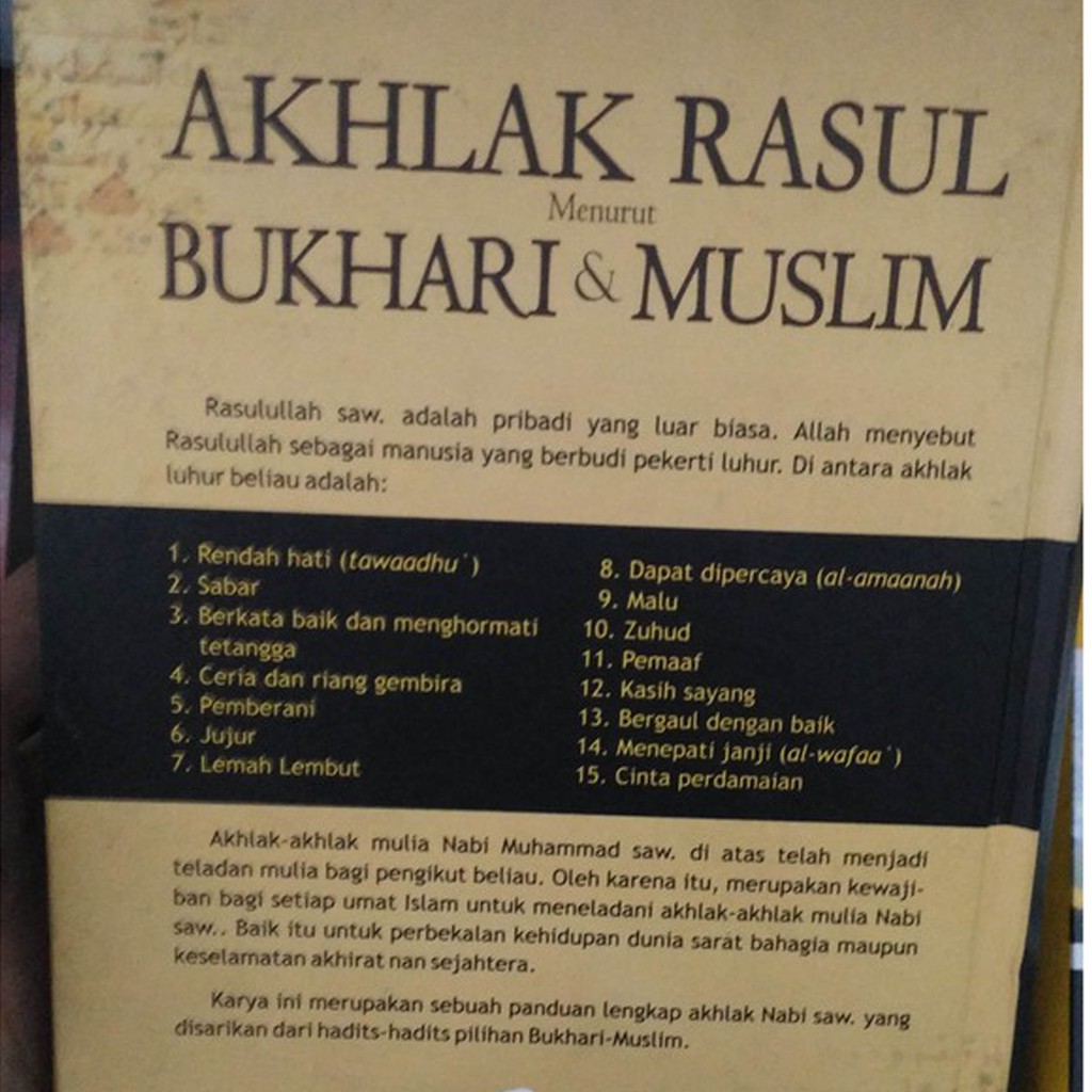 Akhlak Rasul Menurut Al Bukhari Dan Muslim Oleh Abdul Munim Al Hasyimi Linibuku Shopee Indonesia