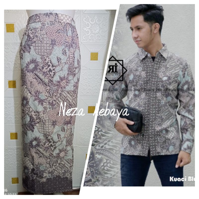 New couple rok span batik//rok span couple kemeja//rok span couple