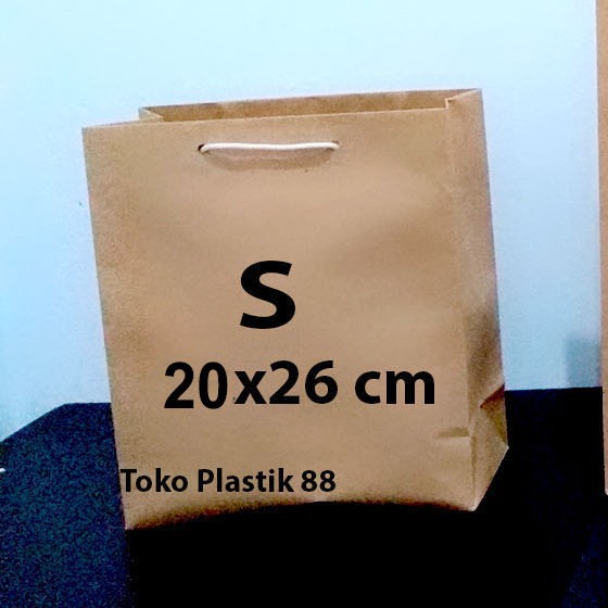 

[1 pcs] PaperBag Polos Coklat | Paper bag Kraft. Polos S. 20x26 cm