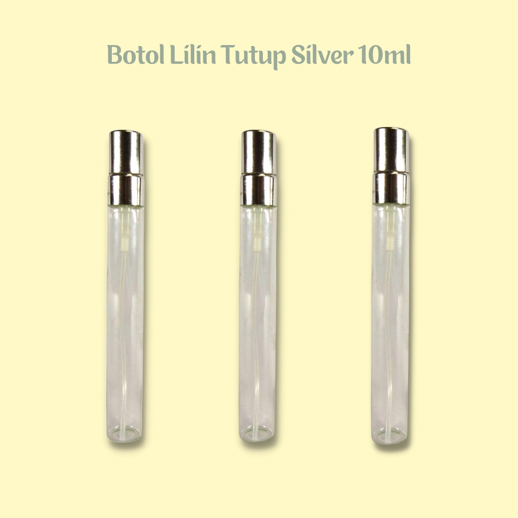 Botol Lilin Tutup Silver 10ml (lusin)