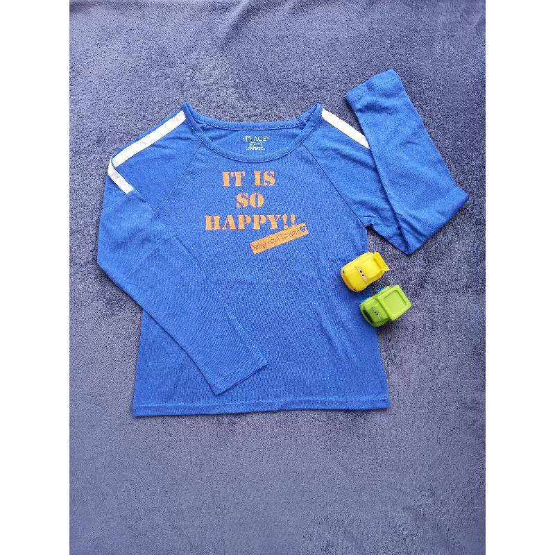Kaos anak lengan panjang Place warna biru