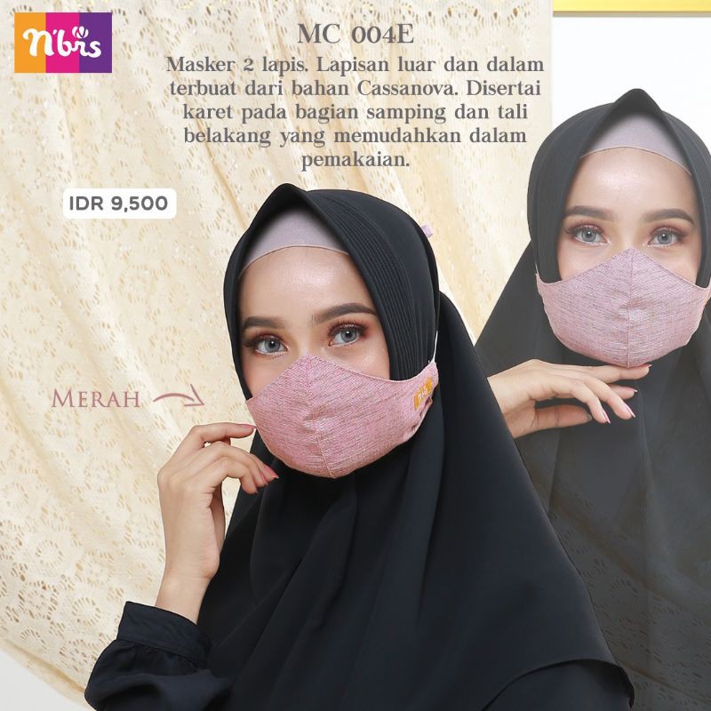 Masker kain nibras polos Mc04