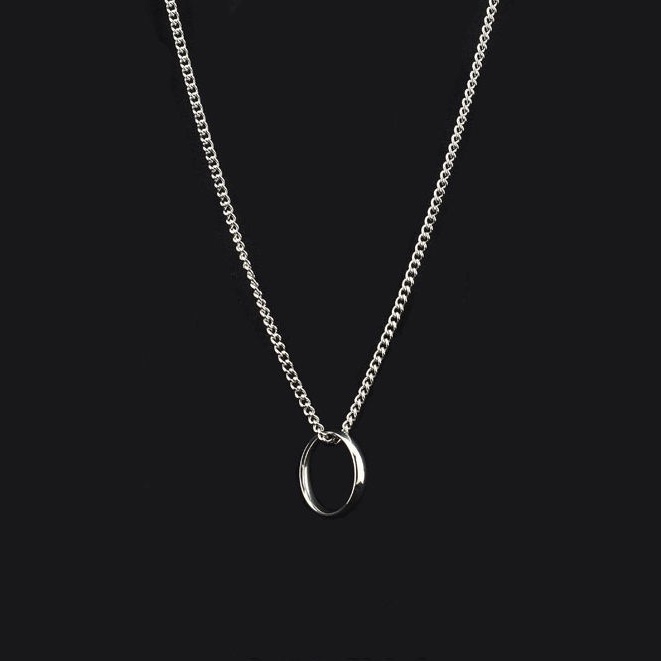 Men and women trendy couple personality simple and versatile Harajuku style ring ring pendant necklace 210807