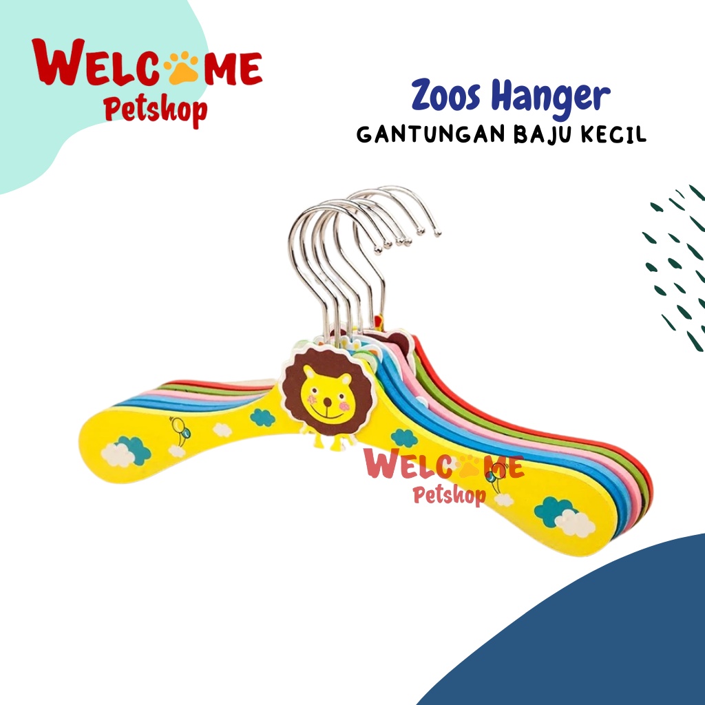 Zoos Hanger Gantungan Baju Kecil Anjing Kucing Hanger Pakaian Lucu