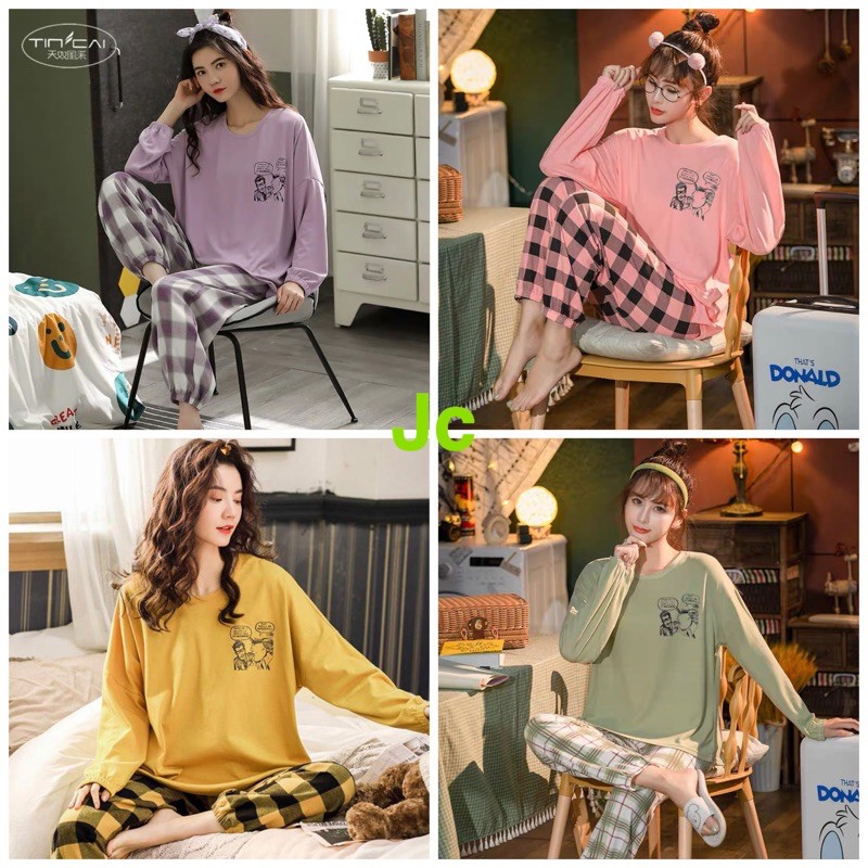 NEW JC- Stelan Oversize Jogger PP / Stelan Wanita korean Style / piyama Import wanita Terbaru