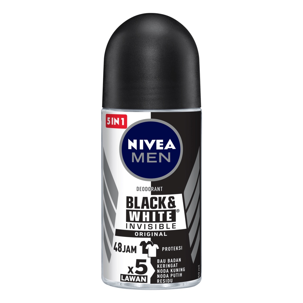 NIVEA MEN DEODORANT ROLL ON BLACK &amp; WHITE INVISIBLE 50ML