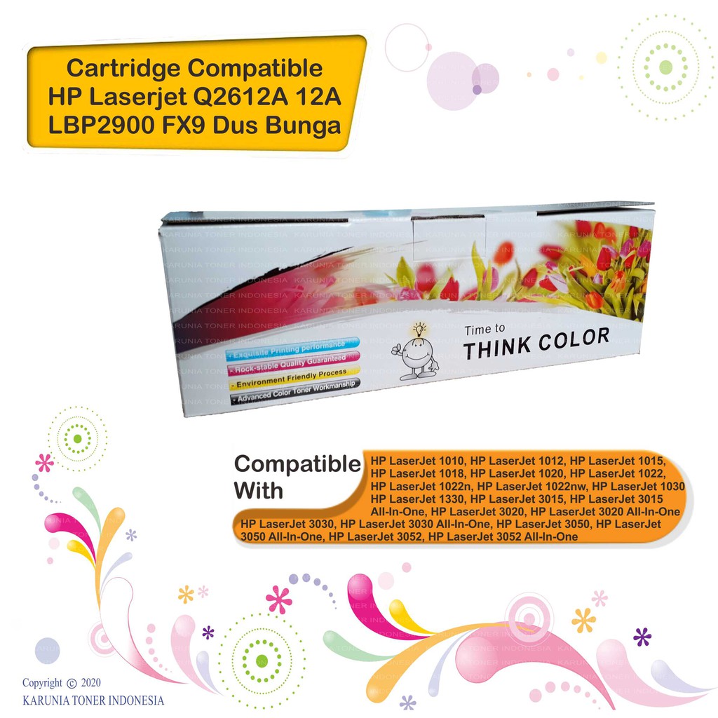 Compatible Toner Cartridge HP LaserJet 12A Q2612A 1010 1012 1015 1018 1020 1022 1030 3015 3020 Bunga