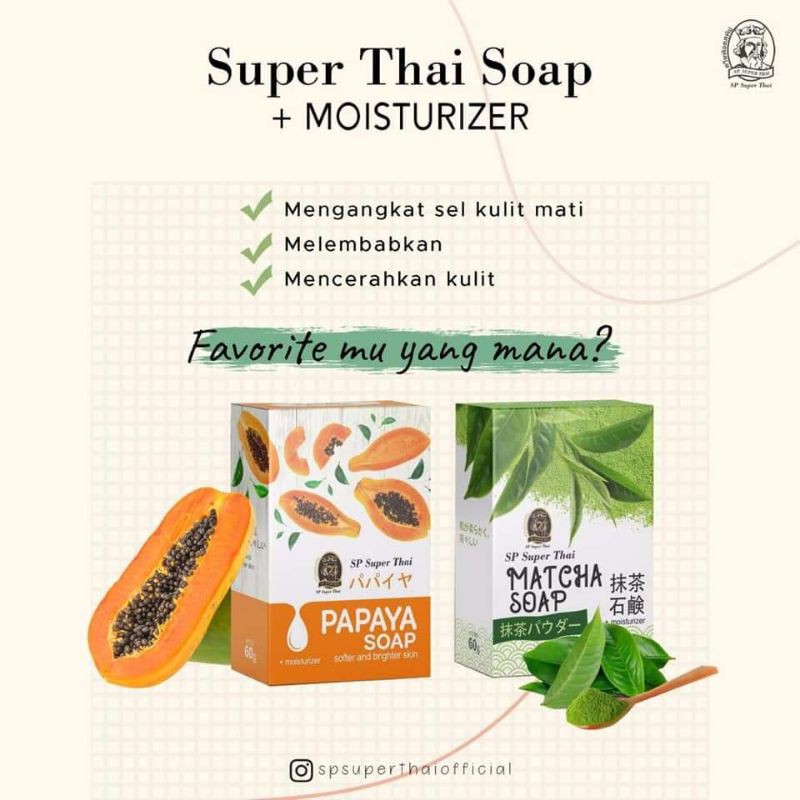 [ 3 VARIAN ] SABUN SP SUPER THAI / sabun sp black pepaya mactha Thailand ORIGINAL BPOM