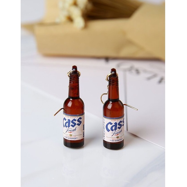 Anting wanita model korea bentuk soju minuman lucu imut cantik cocok untuk hadiah teman dan anniv