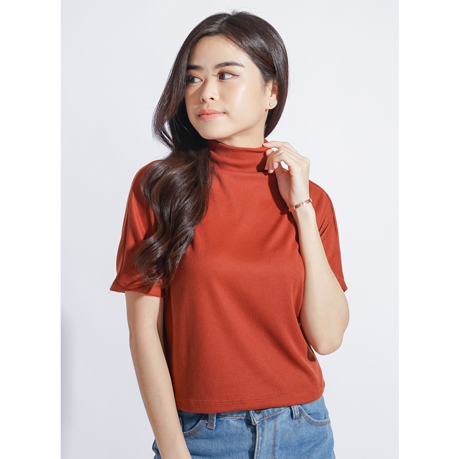 MODAVIE - CHERYL Rib Knit Top Atasan Wanita Blouse Turtle Neck