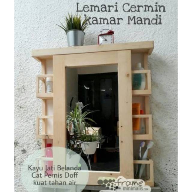 Lemari Cermin  Kamar Mandi BIG 60x70x12 Cermin  Wastafel  