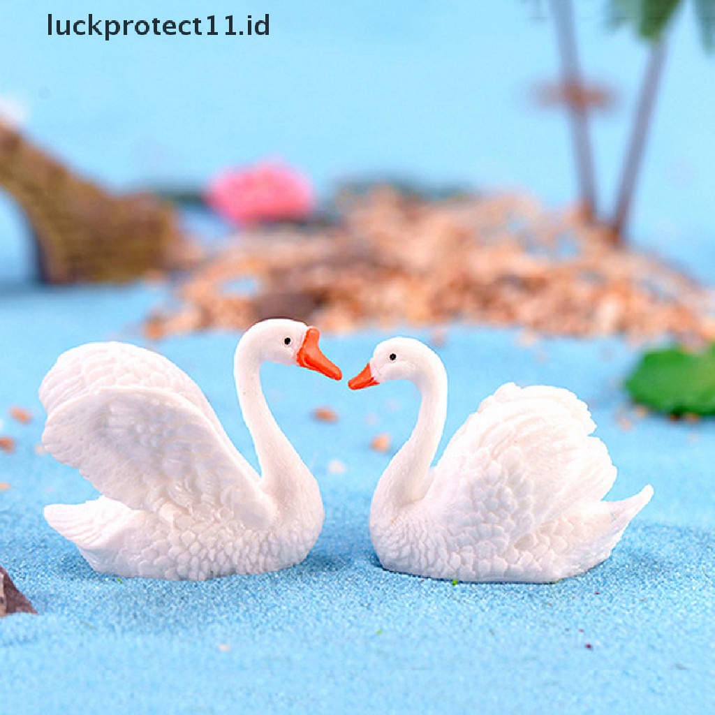 Miniatur Angsa Bahan Resin Untuk Dekorasi Rumah Boneka