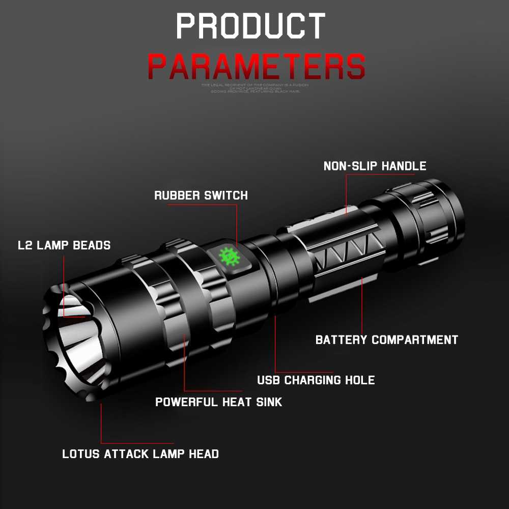 Senter LED Swat Police Cas Charger Mini Super Terang Jarak Jauh Cree XM-L L2 65000 Lumens Original