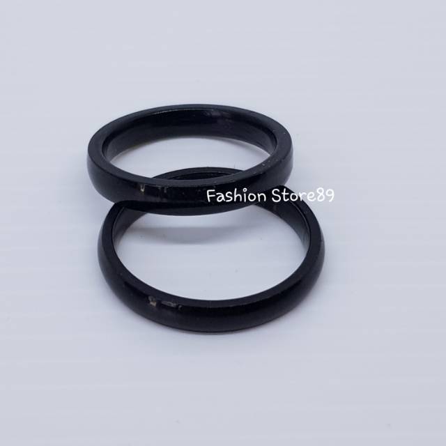 Cincin polos hitam titanium / cincin couple / cincin single / cincin Titanium black