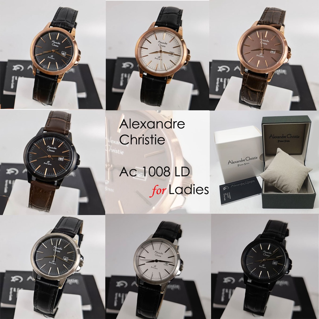 Alexandre Christie Ac 1008 / AC1008  AC 1025 AC 1017 Jam Tangan Kulit Wanita Original