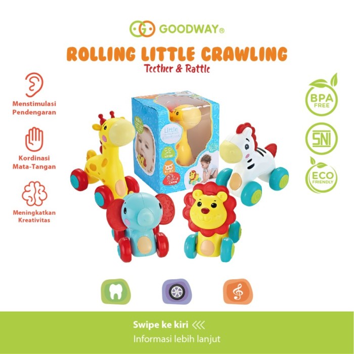 GOODWAY Rolling Little Crawling Animal Series Mainan Edukasi Anak