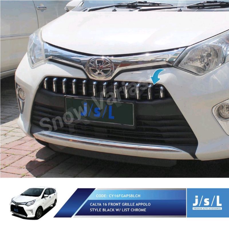 JSL Appolo Grill Depan Calya Front Grille Black Chrome