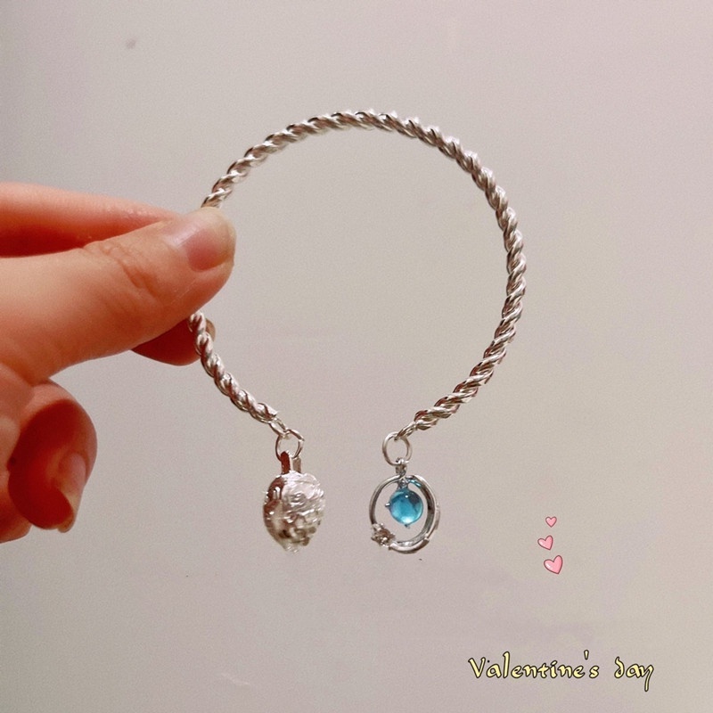 Gelang Tangan Sterling Silver 925 Dengan Liontin Loncengpita Untuk Wanita