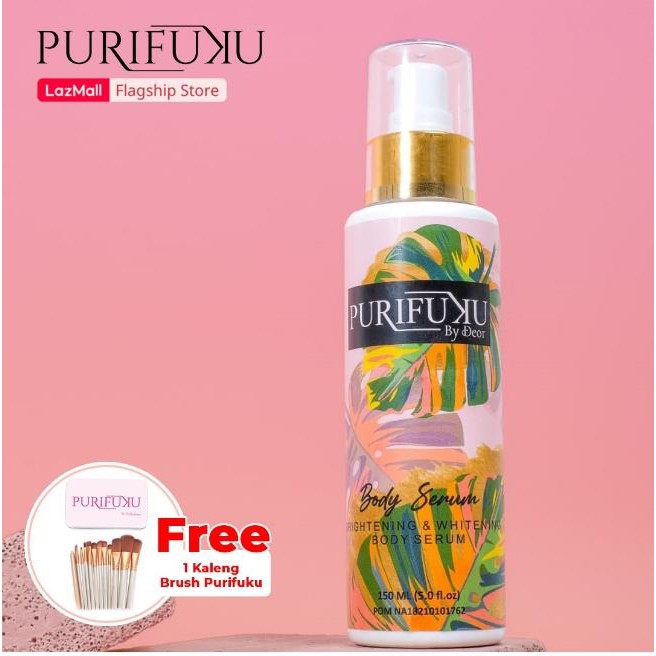 PURIFUKU Body Serum By Deor Brightening &amp; Whitening Body Lotion Free Purifuku Kuas Make Up Kaleng