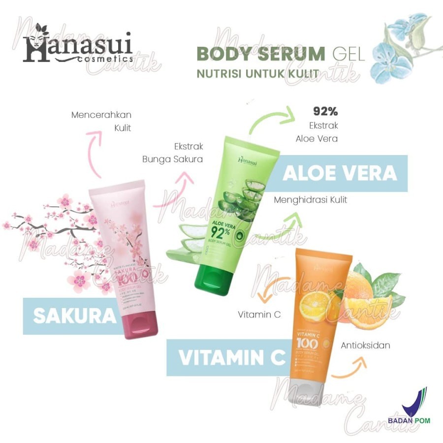 ✿ MADAME ✿ HANASUI BODY CARE KANA LOTION PAKE BODY 3IN1 BODY SERUM HANASUI BPOM