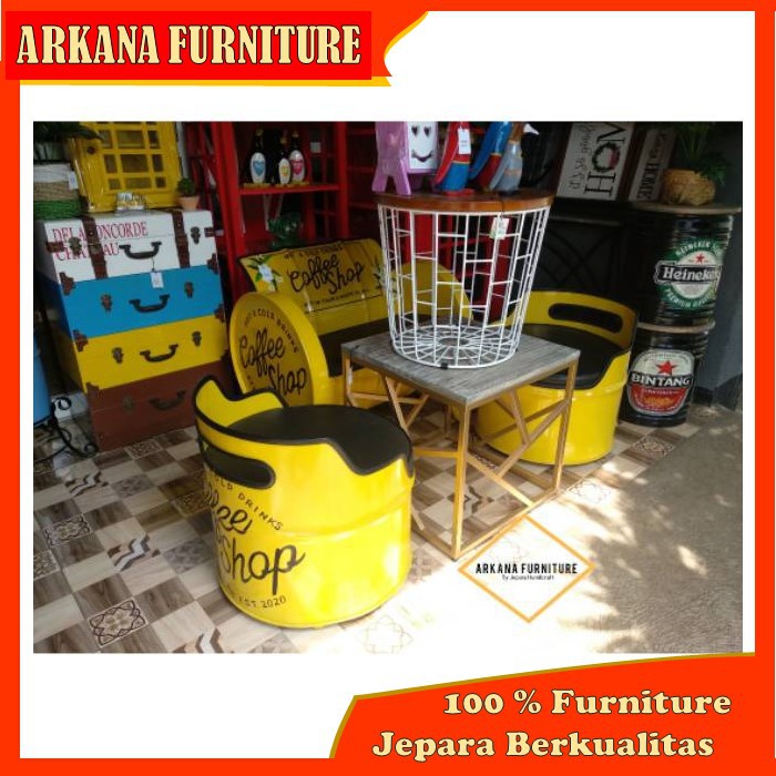 Furniture kursi tamu cafe kafe coffee shop drum