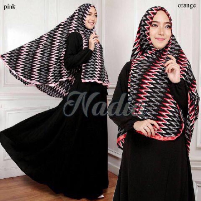 Hijab Modern Nadia Syari Set 2in1 ( Dress Busui + Jilbab Bergo ) Baju Gamis Wanita Cantik Trendy 😍