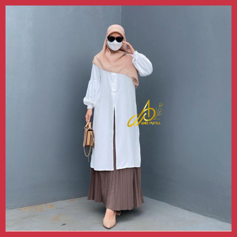 ANISPUTRA- (COD) BEST SELLER Asha tunic - DRESS MUSLIM LOOKS KOREA - Gamis plisket - Dress plisket -