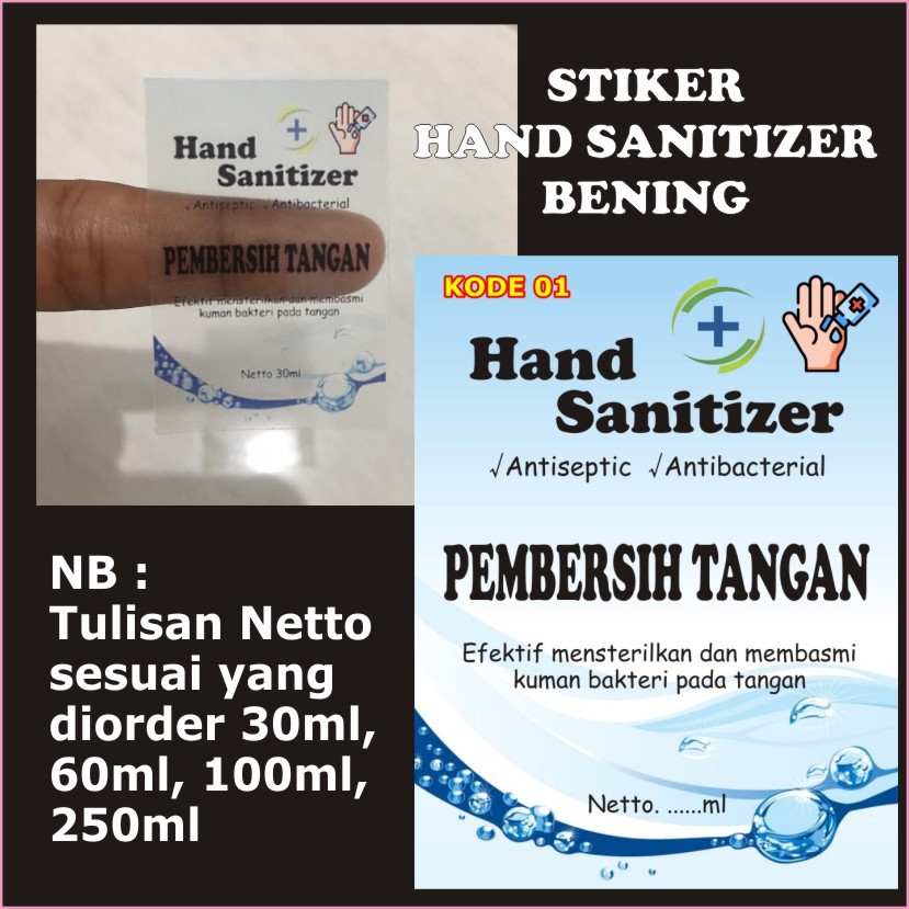 

READY ISI 10 STIKER TRANSPARAN HAND SANITIZER/LABEL HAND SANITIZER/STIKER HAND SANITIZER