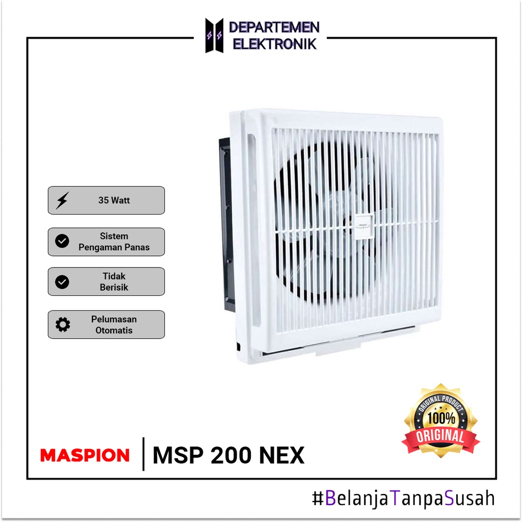 EXHAUST FAN MASPION MV 200 NEX (8&quot;) WALL DINDING/ MASPION 200 NEX MURAH BANGET / GARANSI RESMI