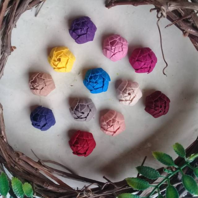 aplikasi bunga peony suede