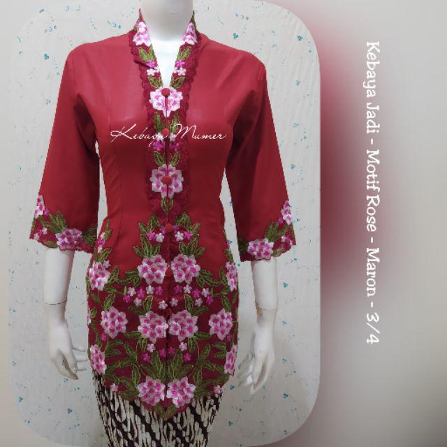 Kebaya Encim. Kebaya Rose. Kebaya Encim Murah. Kebaya Modern. Kebaya Bordir. Kebaya Jadi-Maron Rose 3/4