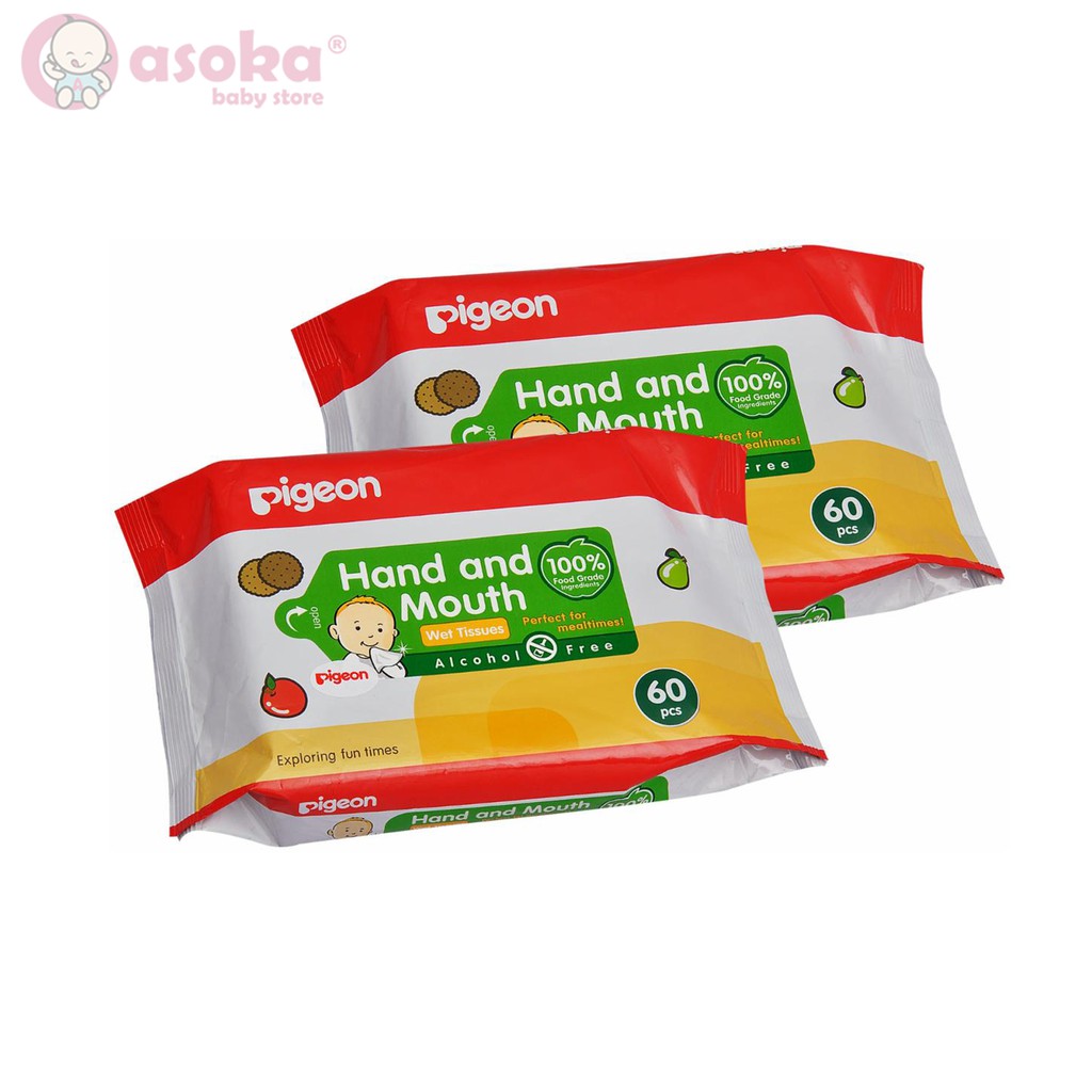 Pigeon Hand And Mouth Wipes Wet Tissue isi 20 sheet &amp; 60 sheet Tisu Basah ASOKA