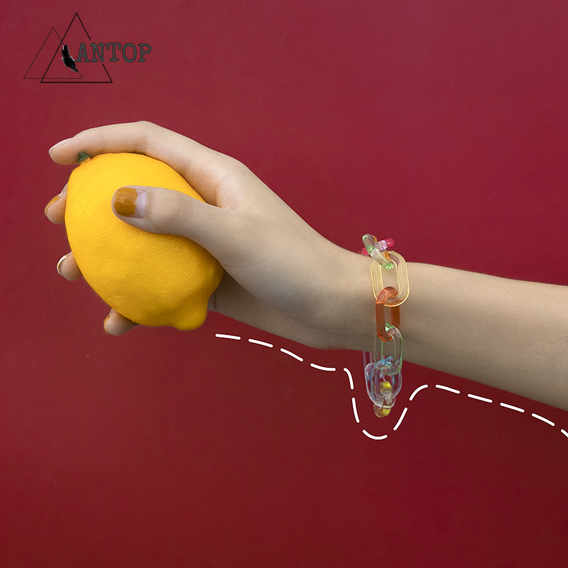 Gelang Akrilik Rantai Warna / Transparan / Bracelet B1 Antop