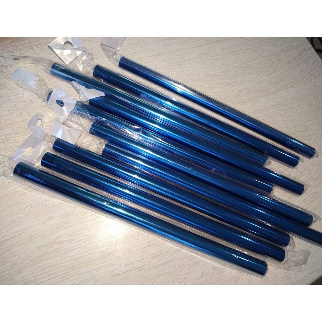 B13 Sedotan Stainless Steel straw BUBBLE BIRU milk tea 1.2CM