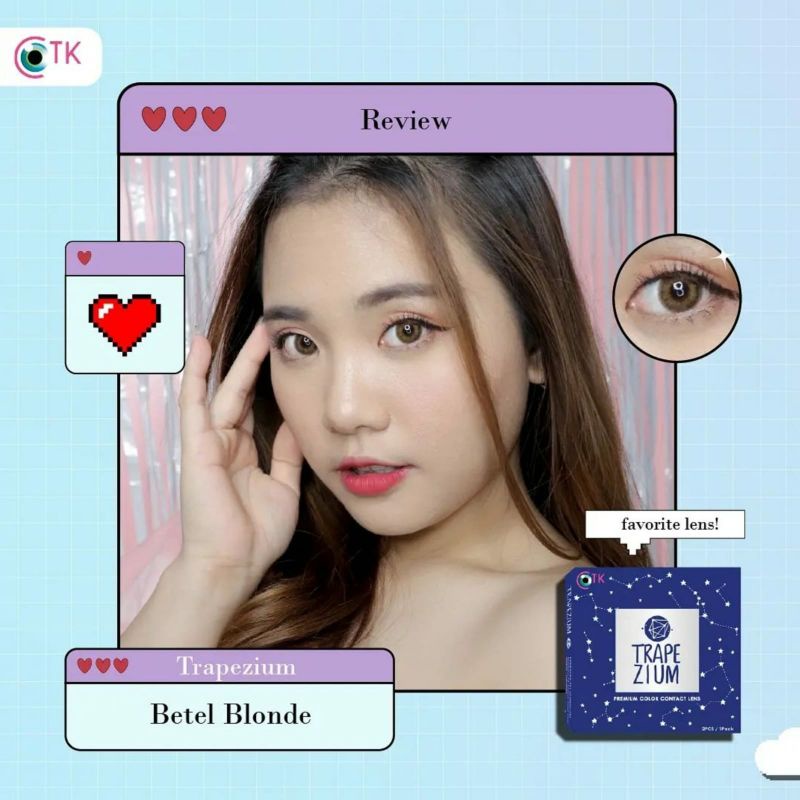 Softlens TRAPEZIUM 14.5 MM BETEL BLONDE MINUS -0.50 S.D -6.00 by CTK