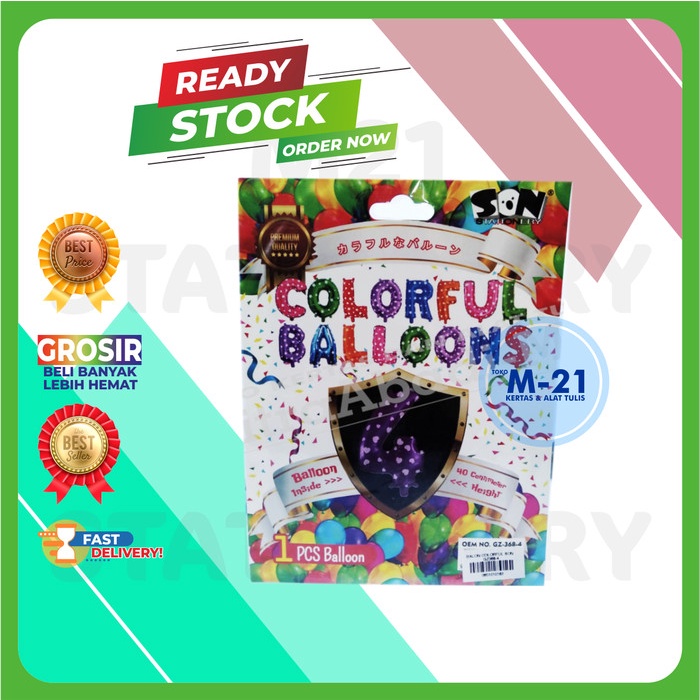 

BALON ANGKA 4 WARNA UNGU MOTIF LOVE
