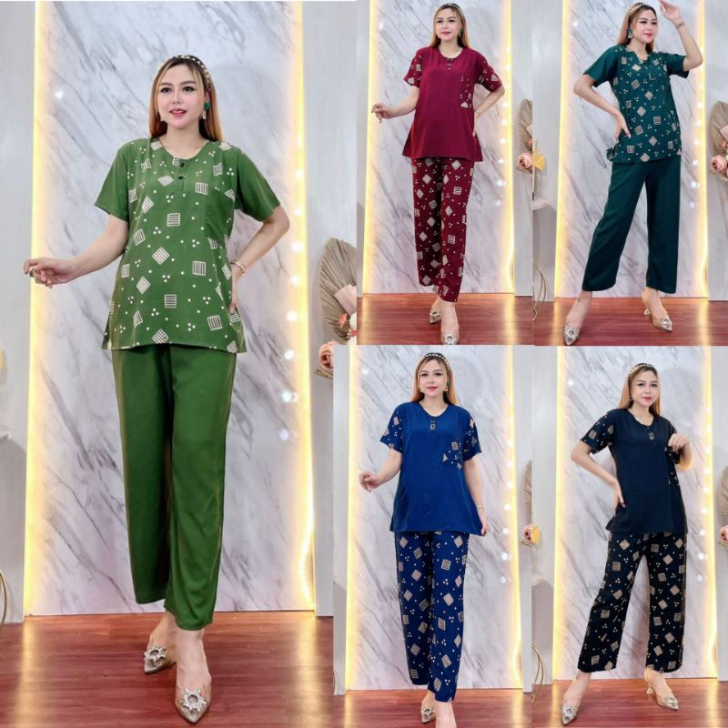 SETELAN WANITA ARAB RENDA MOTIF LENGAN PANJANG| DASTER ARAB | SETELAN PIYAMA | ONE SET RAYON BUSUI