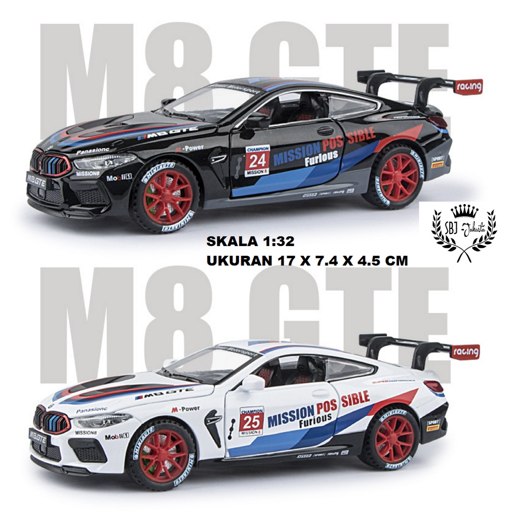 DIECAST MOBIL MINIAUTO BMW M8 GTE RACING METAL SERIES 1:32 DGN TATAKAN