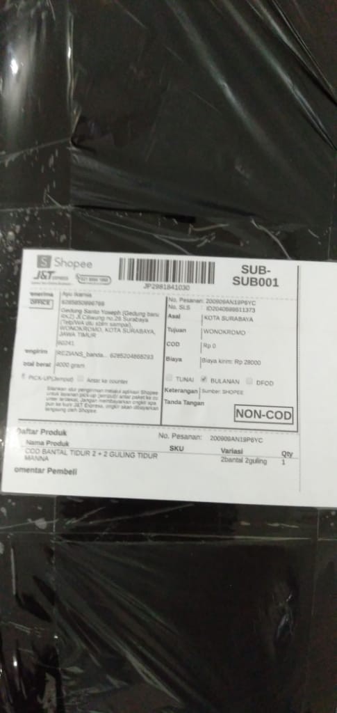 Cod Bantal Tidur 2 + 2 Guling Tidur Manna