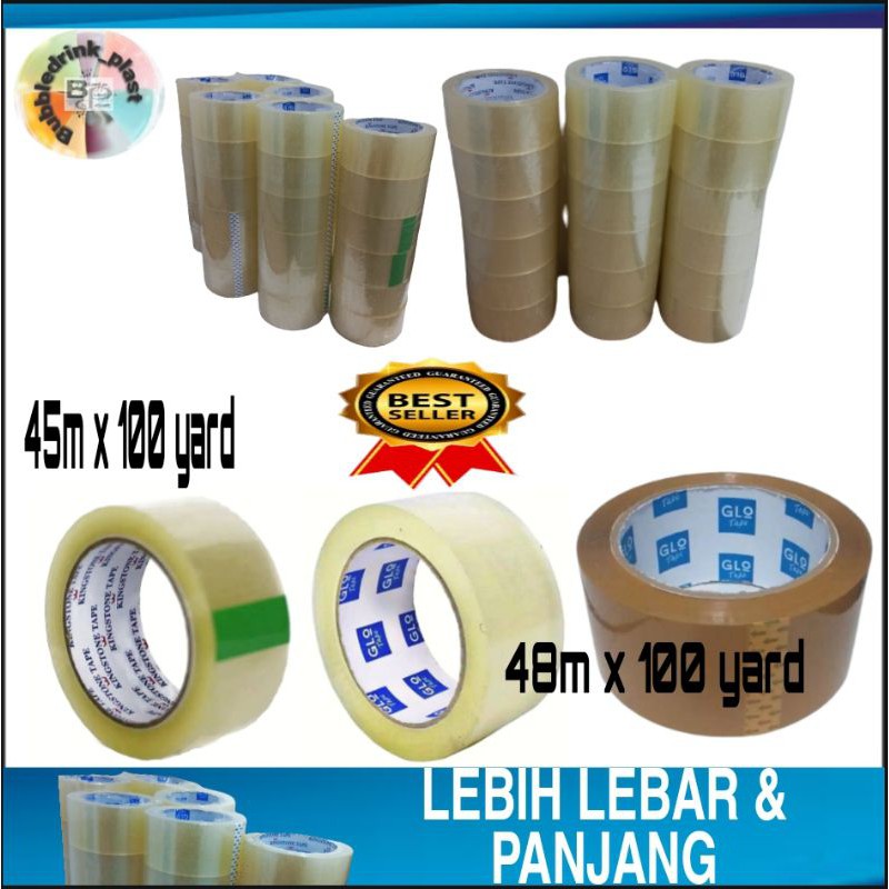 

Lakban Bening/coklat rekat kuat 100yard