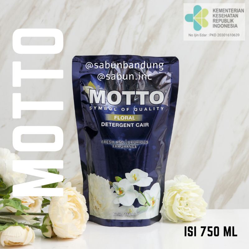 MOTTO Detergent cair liquid floral  pouch 750 ml Bandung