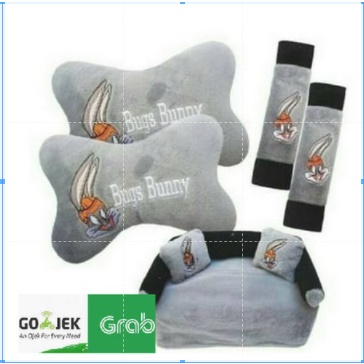 Bantal Mobil 3 in 1 Kartun Sandaran Car Set 3in1 bantalan kepala jok sarung seatbelt