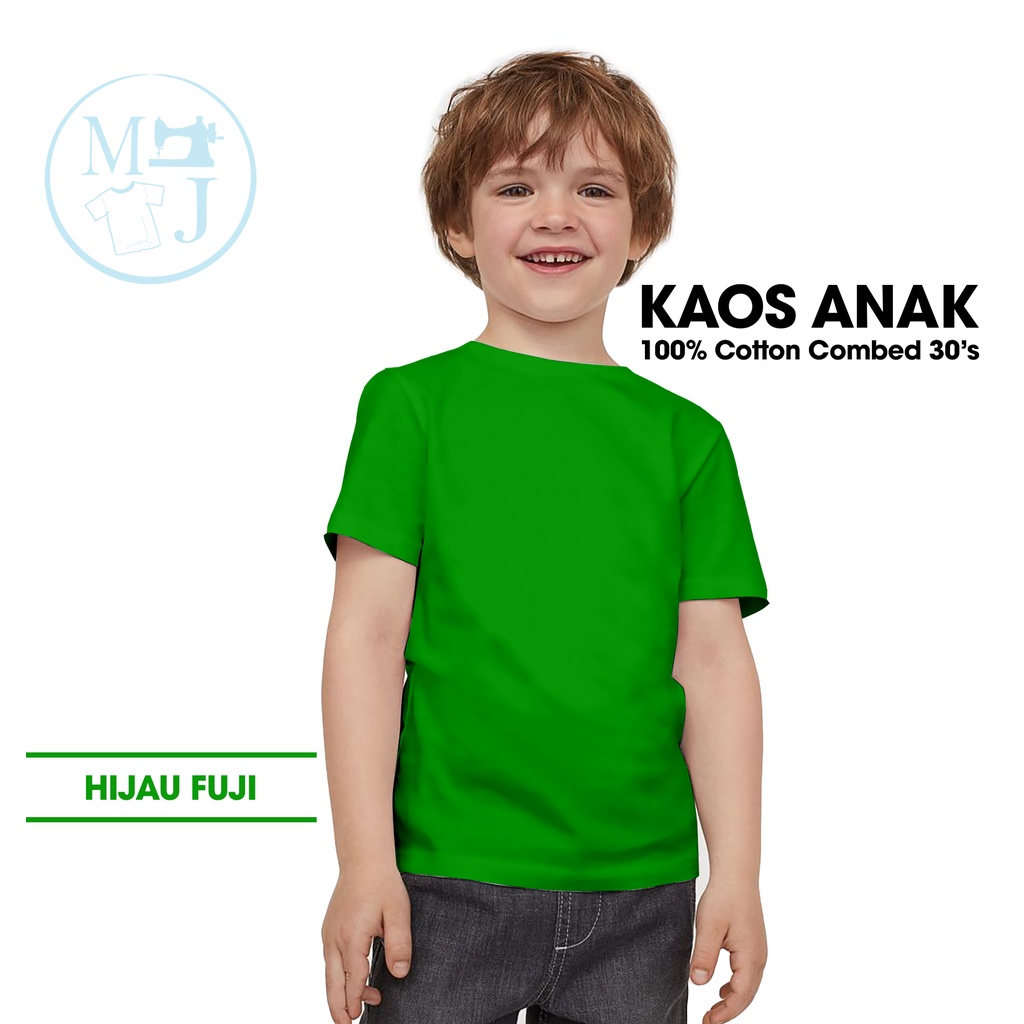 Kaos polos hijau fuji / Fashion anak / Kaos polos anak combed 30s /  Kaos anak murah / Kaos anak hijau fuji