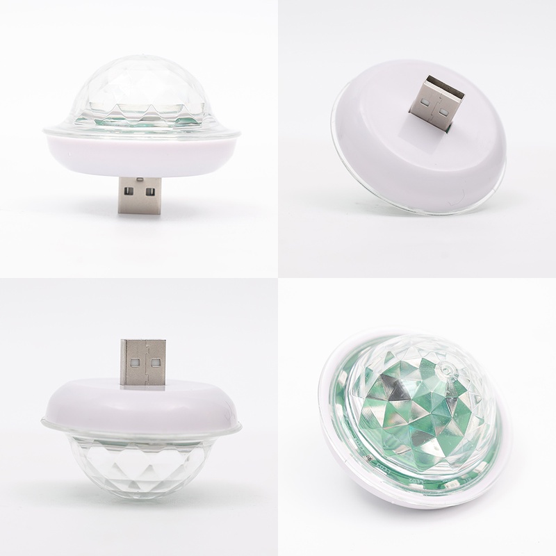 Lampu Bola Kristal Mikro Rgb Mini Usb Universal Dengan Sensor Suara Untuk Mobil / Pesta