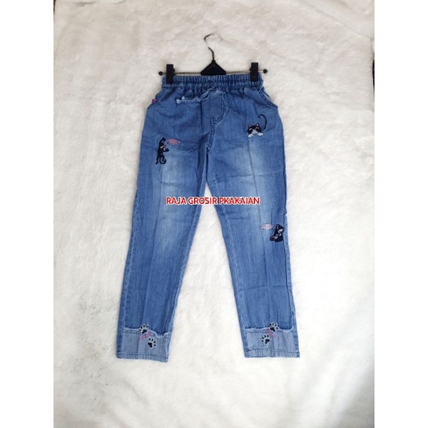 Celana Jeans Anak Stik Balik Bordir / Jeans Premium