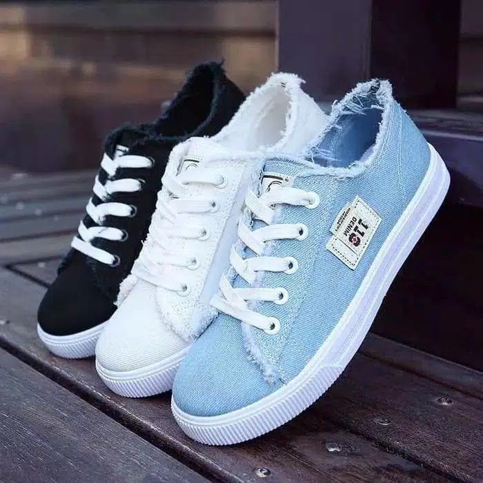 COD Sale Sepatu Kets Denim DC, Premium SEPATU SNEAKERS WANITA SEPATU MURAH TERLARIS SEPATU JINS DENIM RUMBAY#2021 SEPATU HANGOUT JALAN JALAN KE MOL MALL SEPATU SEKOLAH KULIAH KE KAMPUS SEPATU KETS KET DEWASA REMAJA #710-4