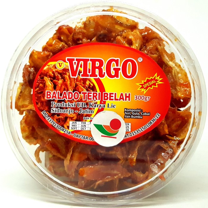 

VIRGO BALADO TERI BELAH 250gr | KEMASAN TOPLES IKAN KHAS SURABAYA KALENG MANIS PEDAS KERING