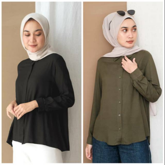 XL BASIC SHIRTS KEMEJA KATUN LD 104 CM 2L