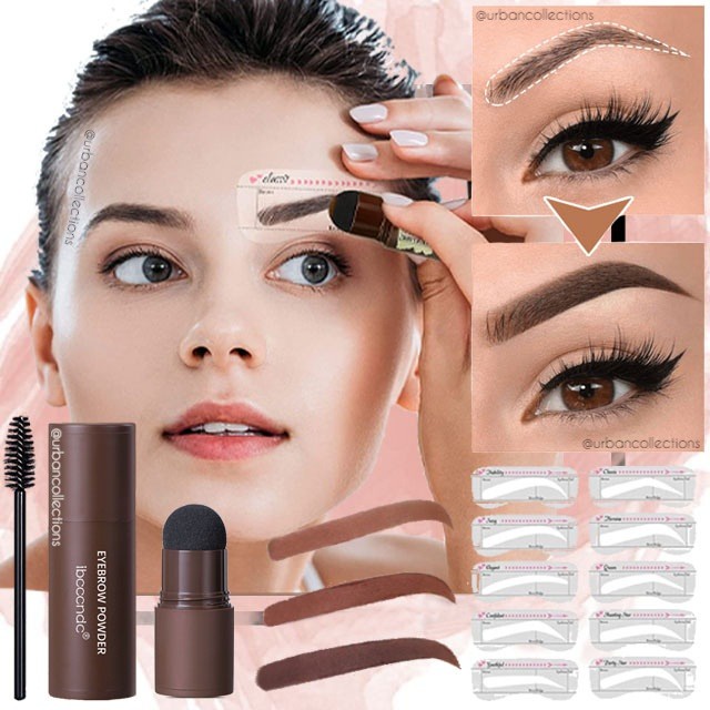 Eyebrow Stamp Original Shaping  Eyebrow Powder Cetakan Alis Instan Hairline And Waterproof With 10 Model Cetakan Alis Reusable And 2 Eyebrow Pen Brusheup