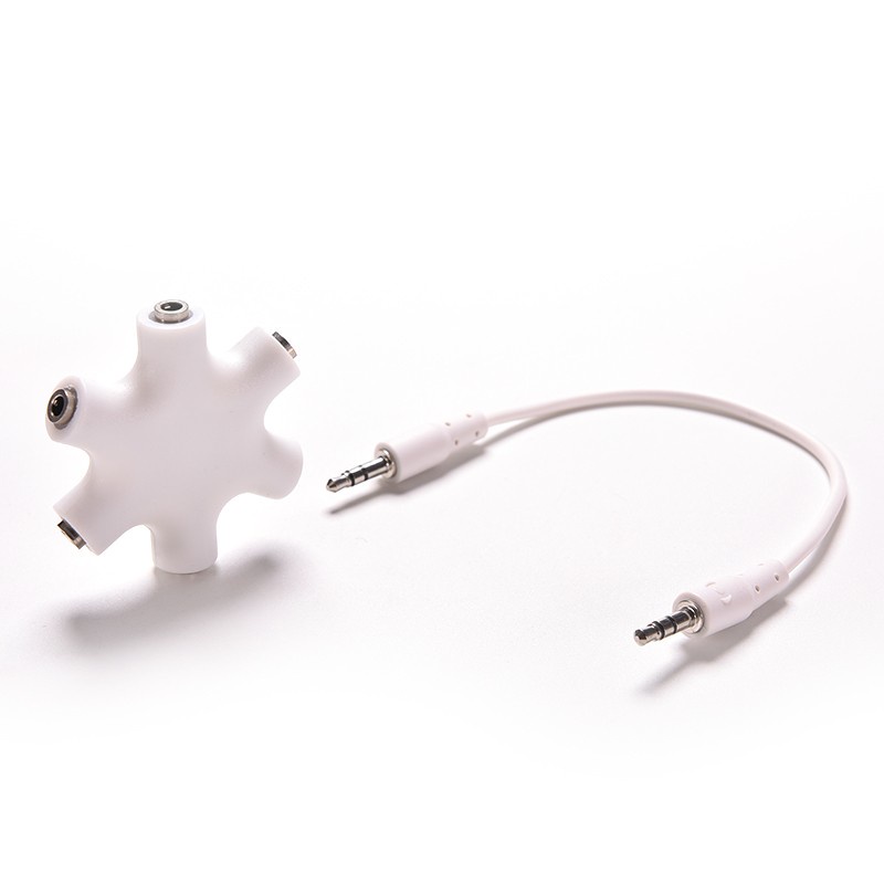 Ports Male to 5 Female Audio Earphone 3.5mm Jack Splitter Adaptor